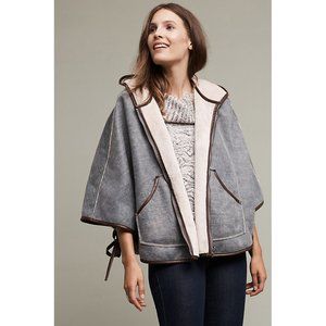 Anthropologie HeiHei Reversible Hooded Sherpa Cape